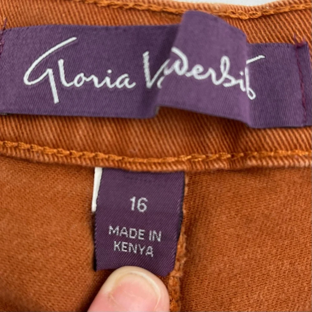 Gloria Vanderbilt Amanda High Rise Straight Leg Rust Denim Jeans Size 16 - Picture 12 of 14